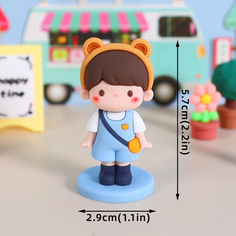 Macaron Rainbow Doll Cake Decoration Set, Kids Birthday Baking Decorations, Baby Birthday Party Dessert Arrangement, Complete Kit