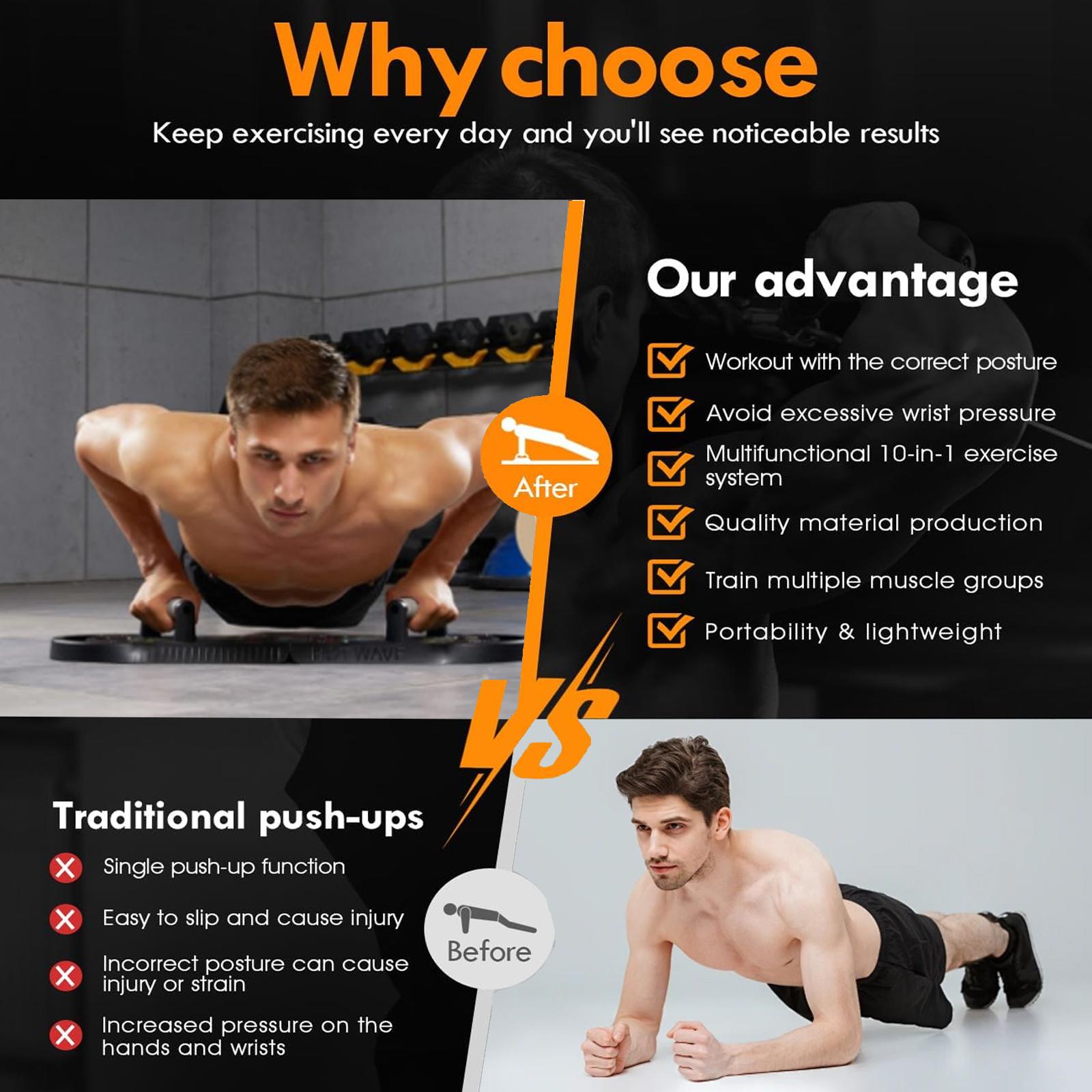 Multifunctional Push Up Trainer Board with Ergonomic Design for Chest Muscle Strength Boost Home Gym Workout Efficiency Comfortable Exercise