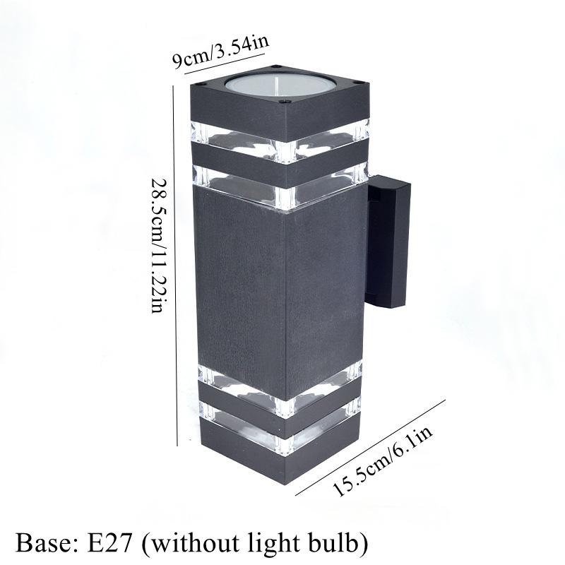 Outdoor Double-Head Wall Light with Plastic Shell, Up and Down Lighting, E27 Outdoor Waterproof Wall-Mounted Garden Lamp, Yard Lighting