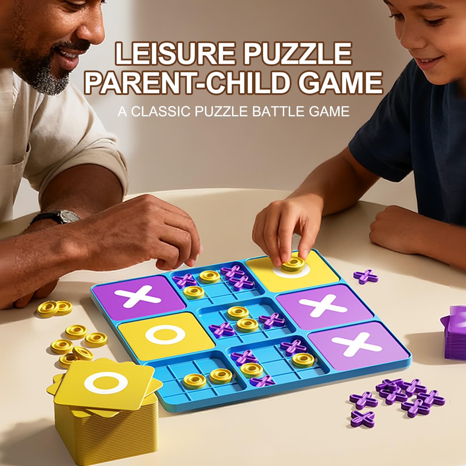 Upgrade Version Tic-Tac-Toe Game, Multi-Play Modes, Logic Training, Perfect for Festive Parties, Suitable for Ages 3+, Complete Set