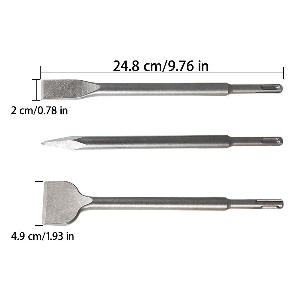 TikTokShopBlackFriday findmall 6-Piece SDS Plus Concrete Drill Bit Set - Rotary Hammer Bits Including Point Chisel, 20mm & 40mm Flat Chisels