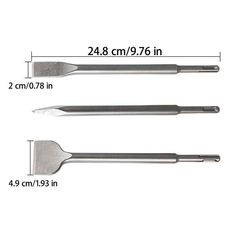 TikTokShopBlackFriday findmall 6-Piece SDS Plus Concrete Drill Bit Set - Rotary Hammer Bits Including Point Chisel, 20mm & 40mm Flat Chisels