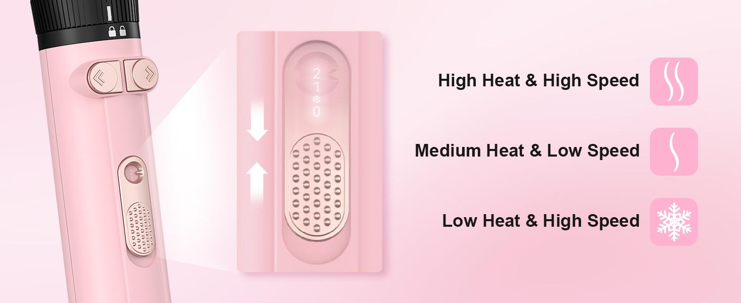 Farery 4-in-1 Rotating Hair Dryer Brush Set with Interchangeable 1.25" & 2" Rotatable Brushes, Oval Volumizer, and Diffuser