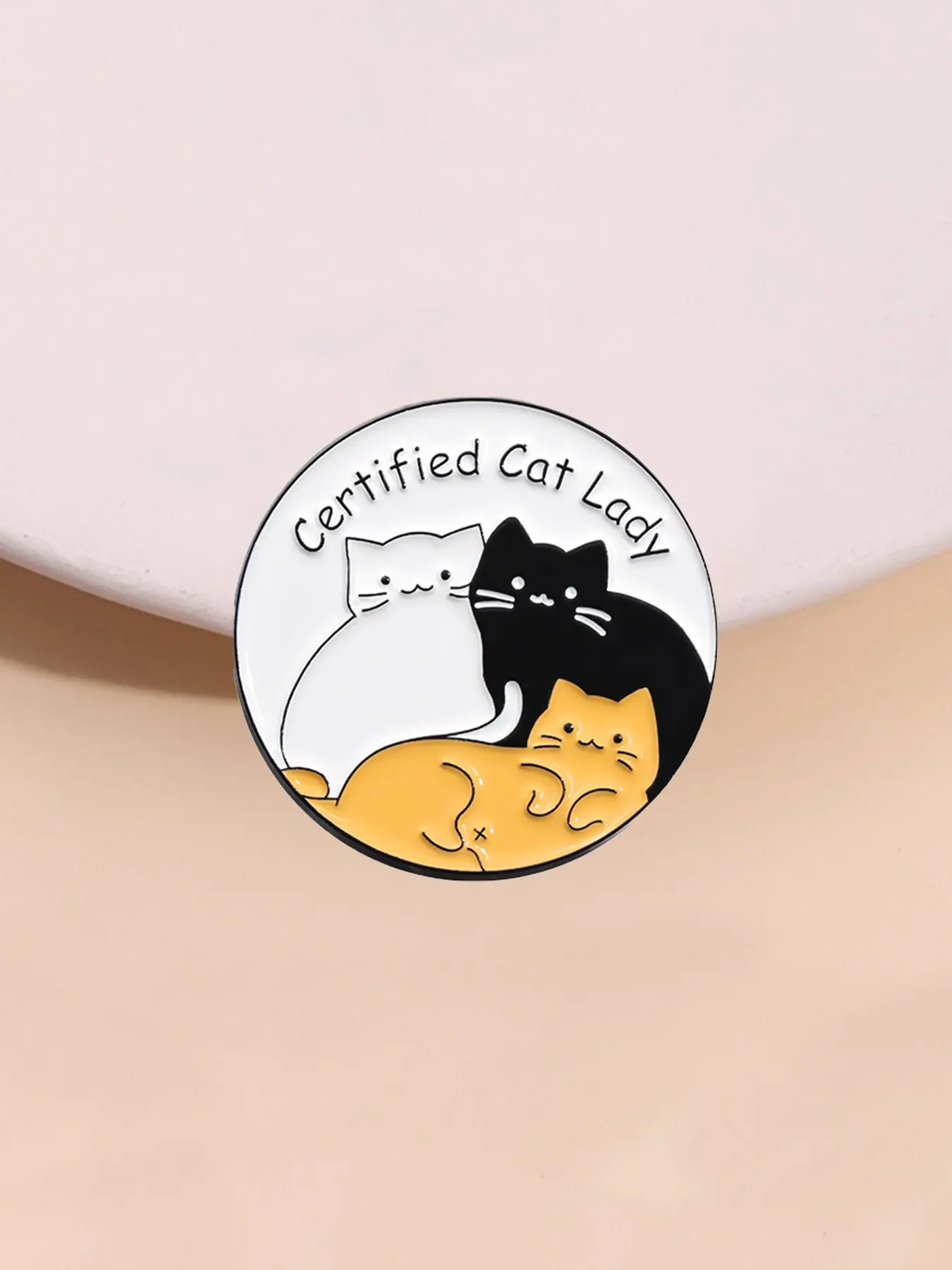 Certified Cat Lady Enamel Pin Cartoon Cute Animal Cat Lovers Alloy Brooch Lapel Backpack Badge Fashion Jewelry Accessories Gift for Friends