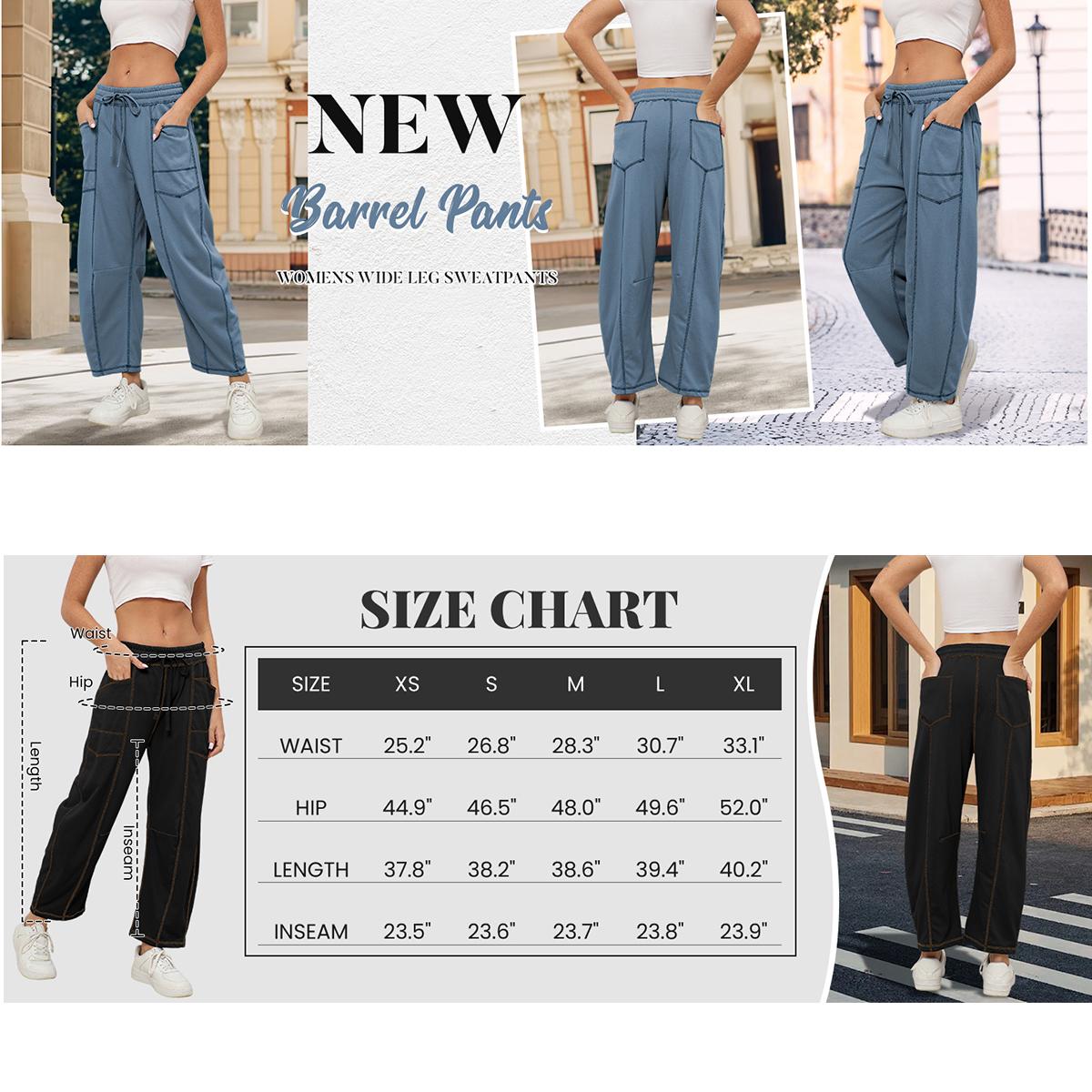 Buenoble Womens Baggy Wide Leg Pants Casual Summer Palazzo Pants Drawstring Waist Barrel Sweatpants with Pockets SpringStatements Buenoble Womens Baggy Wide Leg Pants Casual Summer Palazzo Pants Drawstring Waist Barrel Sweatpants with Pockets SpringStatements