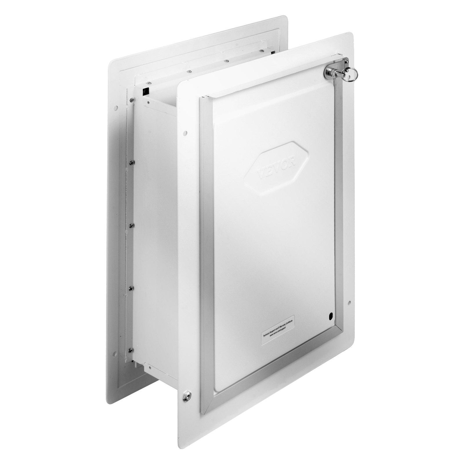 fathersdaygift VEVOR Pet Door, 9.29x 13.19MetalFrame with Lock and3-Flap System, Weatherproof Doggy Door, Easy to Install in Interior or Exterior Walls, Pet Door Suitable for Cat Doggie Kitties (White-Small)