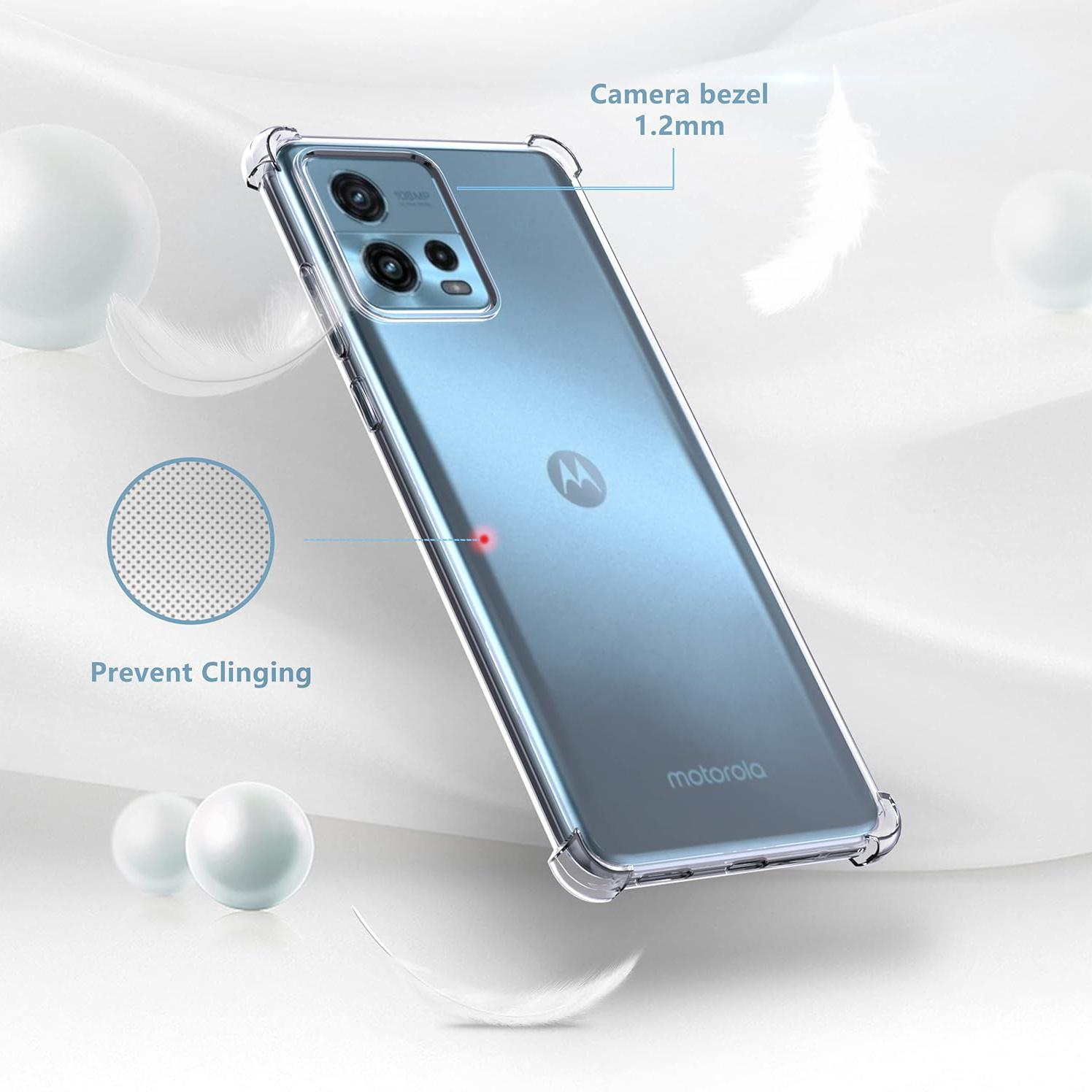 Case for Motorola Moto G72, Clear Phone Case with Reinforced Corners Camera Protection Bumper Slim Fit Shockproof Flexible TPU Case, Transparent