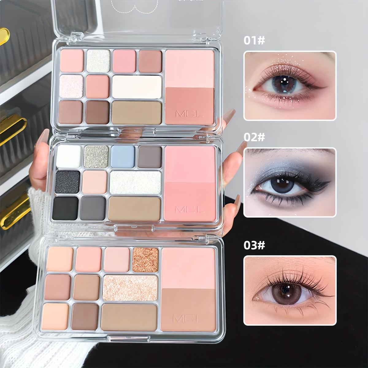 12-Color Eyeshadow Palette & Eyeliner Pen Set, Eye Makeup Cosmetic, Multi-Functional Shades for Highlighting, Blush, Contour, Smooth Liner, Perfect for Daily Use