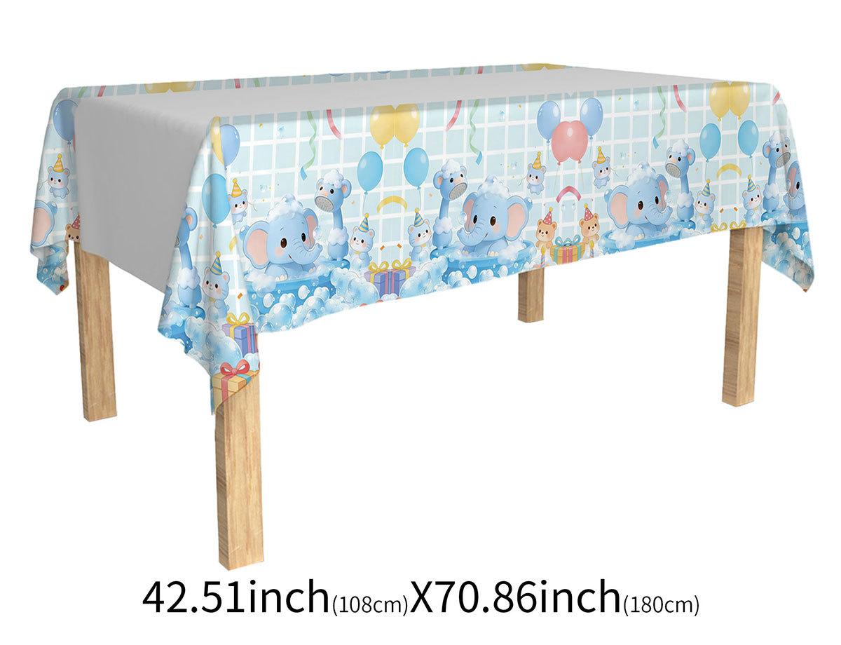 Cute elephant bath theme birthday party party arrangement set disposable paper plate paper cup paper towel tableware