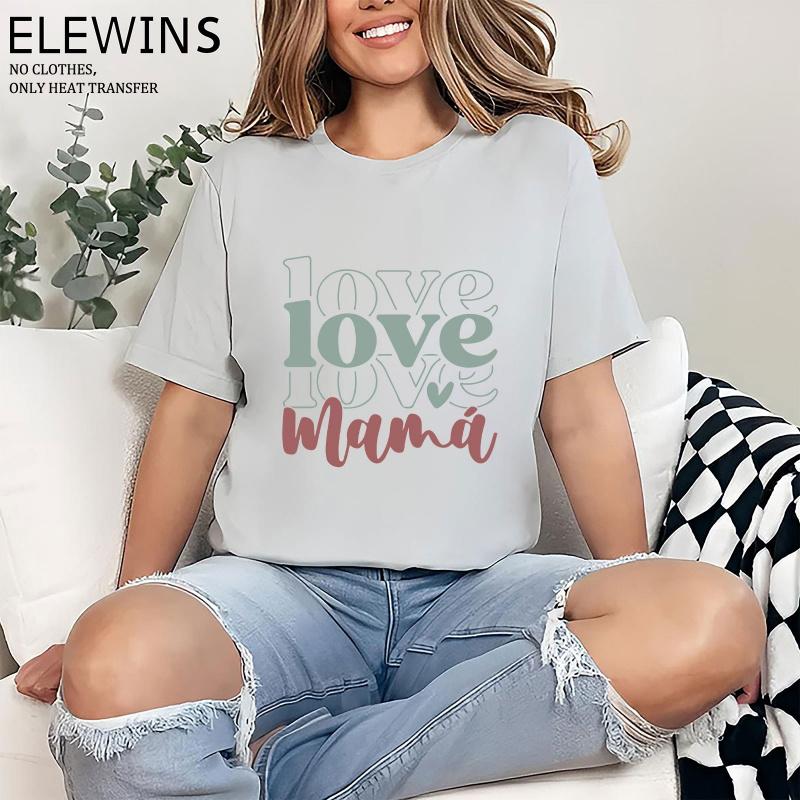 Mother's Day 6 Sheets Gold Foil DTF Transfer Decal for Tshirt Hoodie Jeans Backpack Pillow Machine Washable Reusable DIY Heat Transfer Vinyl for Adults