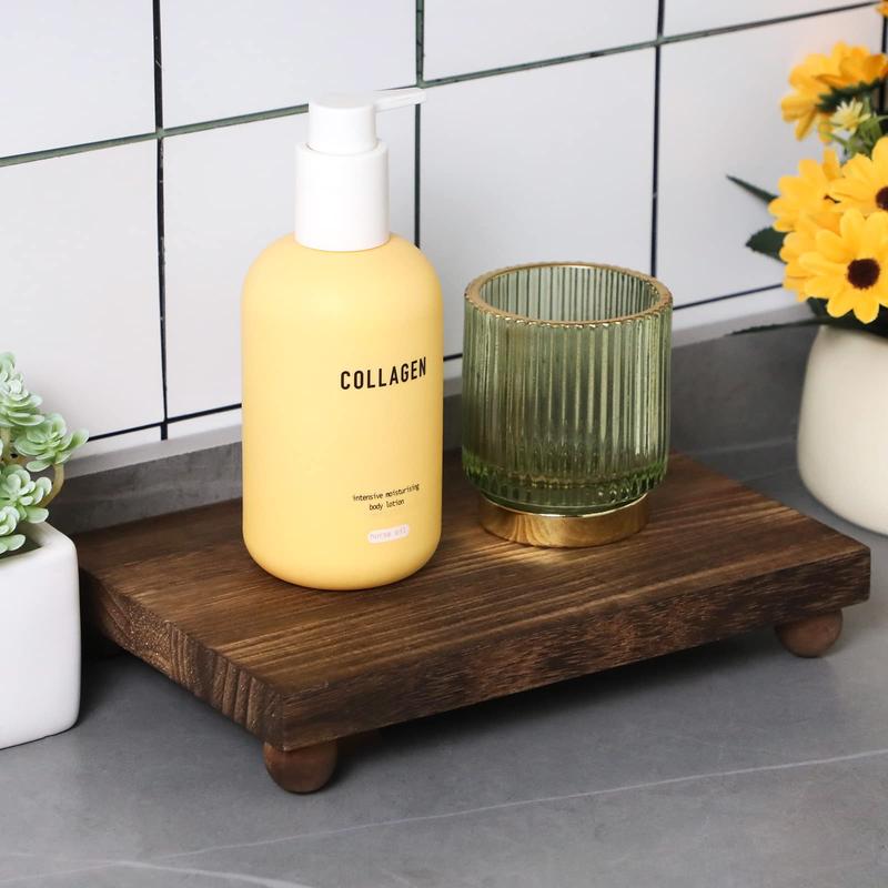 Wooden Soap Dish Holder Stand, Rustic Wooden Display Base, Perfect for Kitchen Sink Countertop & Bathroom, Bathroom Counter Organizer, Holds Soaps Candles Plants Hand Sanitizer Bottles Decorations