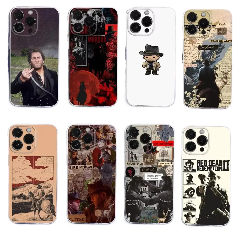 Red Dead Redemption 2 Arthur Morgan Game Graphic Unique Phone Cases For iPhone 17 Promax Pro Air 16 Plus 15 14 13 12 11 Samsung S26 Ultra S25 S24 S23 Shockproof Protective Cover Gift For Birthday Christmas Halloween