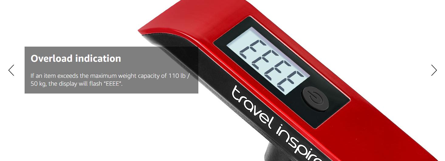 travel inspira, Luggage Scale, Portable Digital Hanging Baggage Scale, For Travel, Suitcase Weight Scale, With Rubber Paint, 110 Pounds, Battery Included