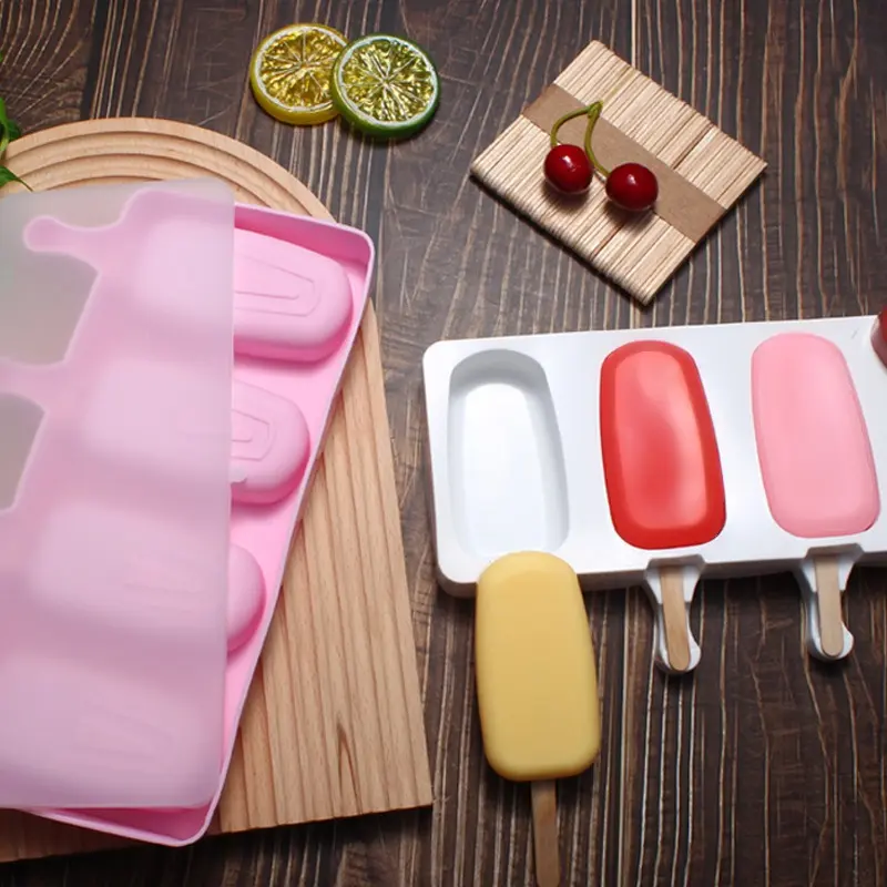 2PCS Silicone Popsicle Mold Set (2026), BPA-Free Nonstick Kitchen Tool for DIY Ice Cream Making, 100ml Capacity, -40°F to 446°F Heat Resistance, Includes 50 Wooden Sticks