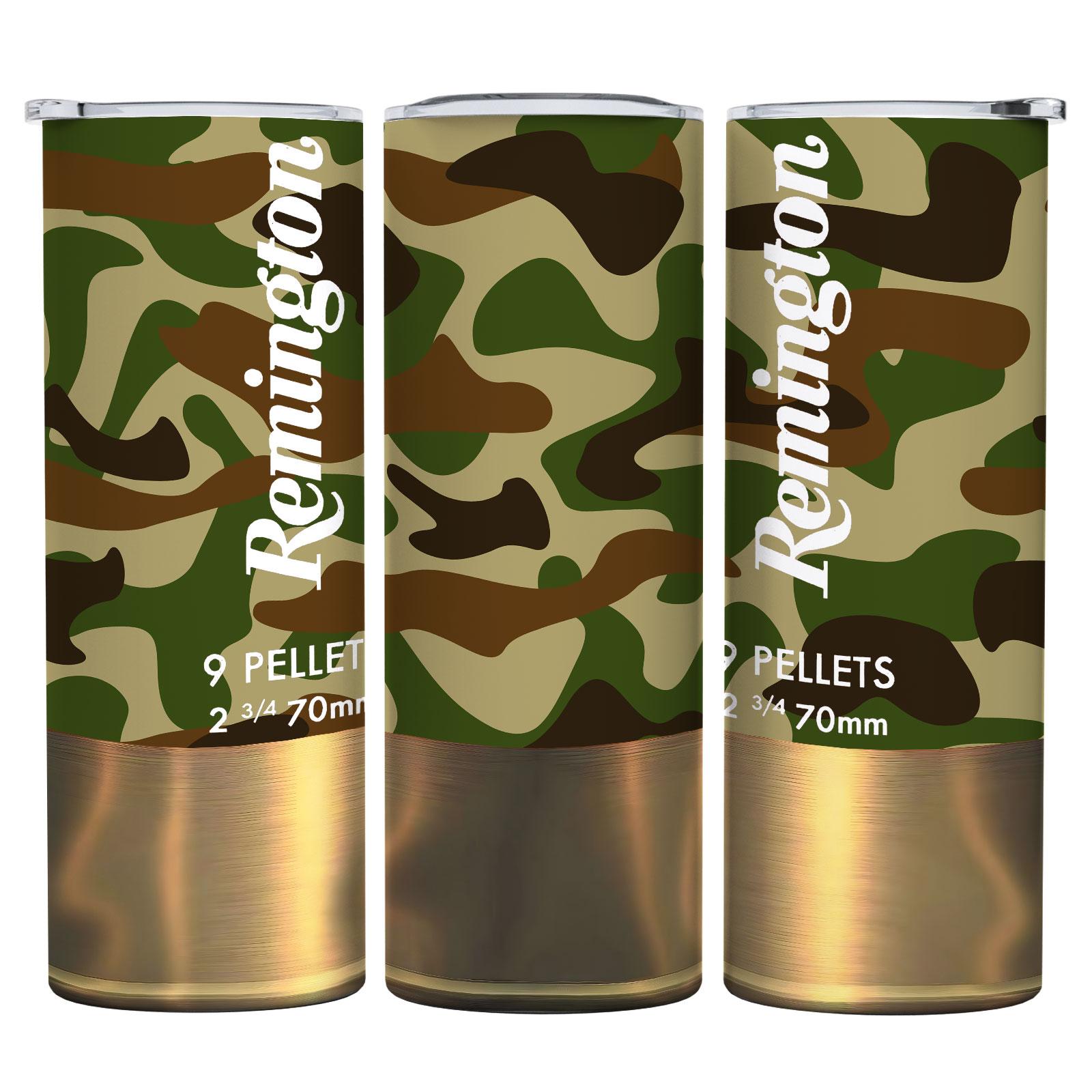 1pc 12 Gauge Shotgun Shell Style Stainless Steel Tumbler, 16 Designs Available, with Lid and Straw, Hunting Gift for Men, Outdoor Sports Insulated Mug, Insulated Travel Drinkware, Christmas, water bottles, thermos