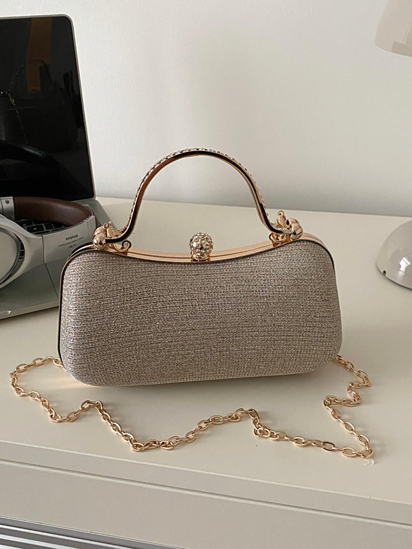 Elegant Rhinestone Bridal Bag, Sparkling Shoulder Clutch, Unique Design Party Evening Bag for Women, Perfect for Weddings & Events