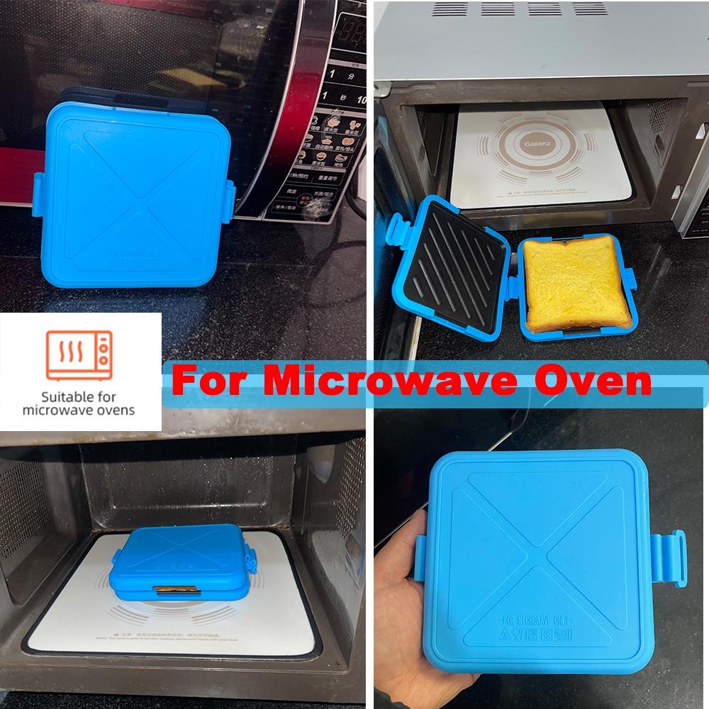 Kitchen Essential Microwave Sandwich Maker, Non-Stick Bread Toast Plate, Simple Fast Cooking, Adjustable Power & Time, Suitable for Bacon, Wings, Steak