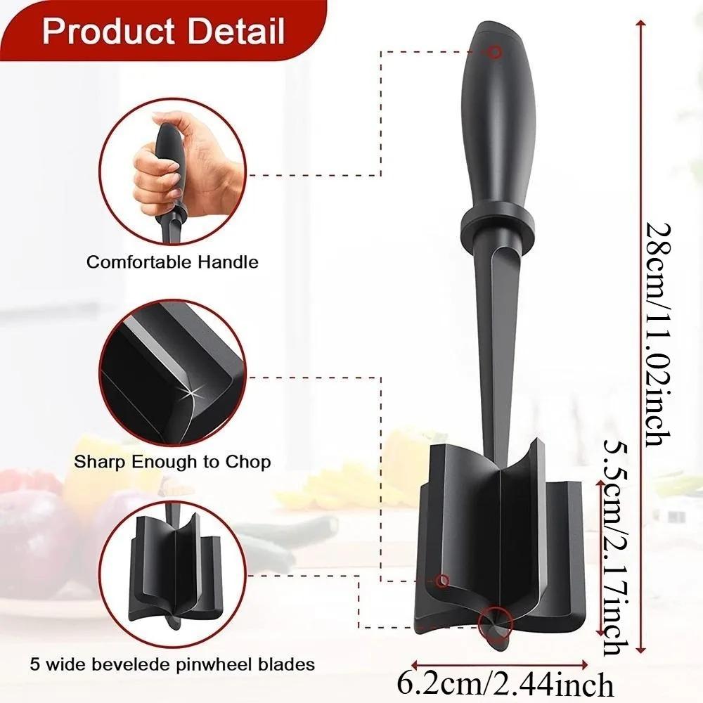 High Heat Burger Masher & Meat Tenderizer: Non-Stick Food-Grade Coating, Heat-Resistant Handle. Ideal for Ground Beef, Turkey, and Mashed Potatoes. Your Essential Kitchen Prep Tool for Efficient Cooking. Kitchen Gadget