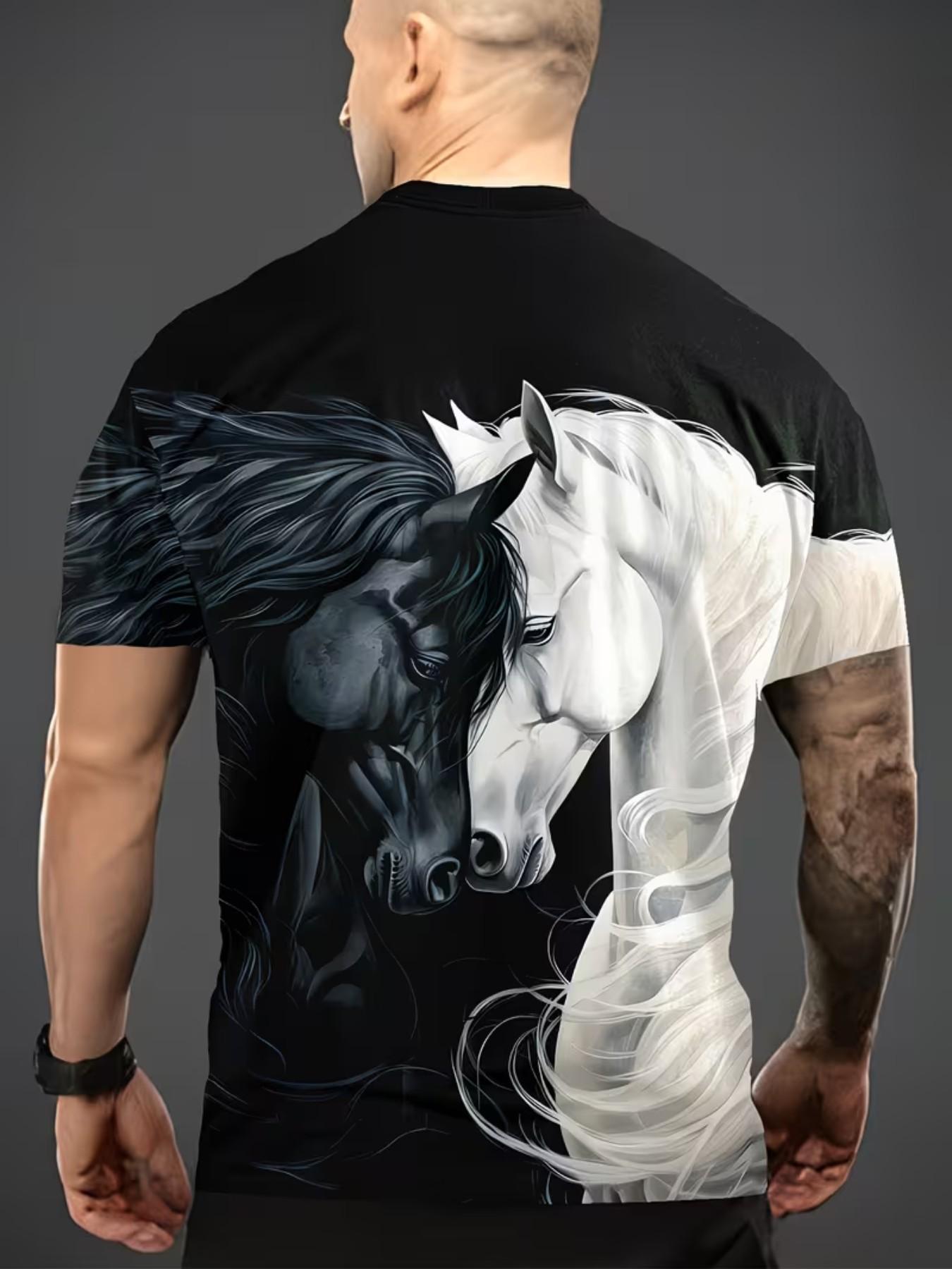 Men's 3D Printed Fashion T-Shirt, Casual Slim-Fitting Top, All over Print Design, No Zipper or Button, Perfect for Daily Wear