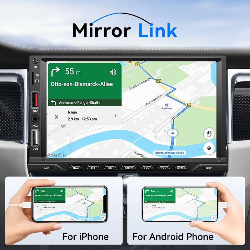 7 Inch Carplay Car Display, Supports Wired Apple Carplay, Android Auto, Rearview Camera, Bluetooth-compatible 5.0, USB, TF, Aux, Fm, 1 Din 12V Vehicle, Carplay Touchscreen 7 Inch Carplay Car Display, Supports Wired Apple Carplay, Android Auto, Rearview Camera, Bluetooth-compatible 5.0, USB, TF, Aux, Fm, 1 Din 12V Vehicle, Carplay Touchscreen