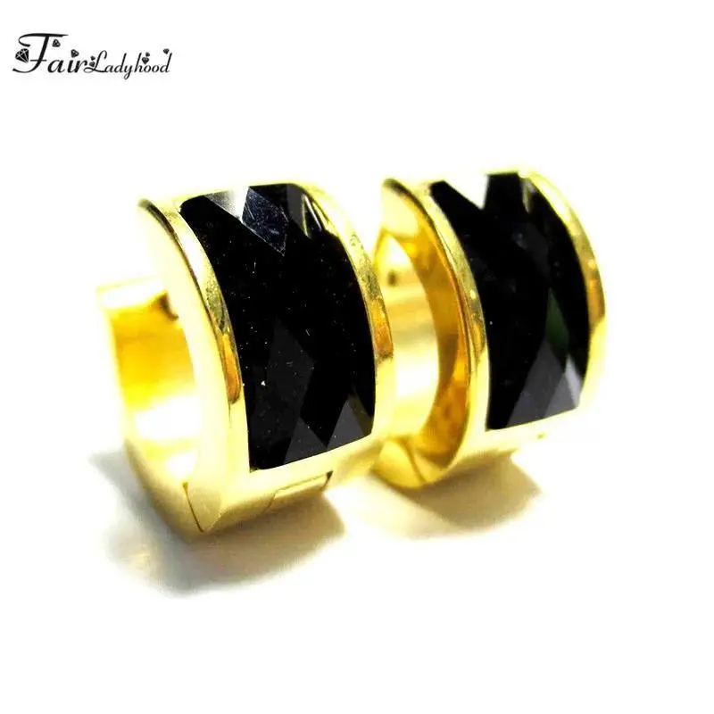 FairLadyHood 2017 Fashion Stainless Steel Earrings Stud 7x9 mm Crystal Women Earrings