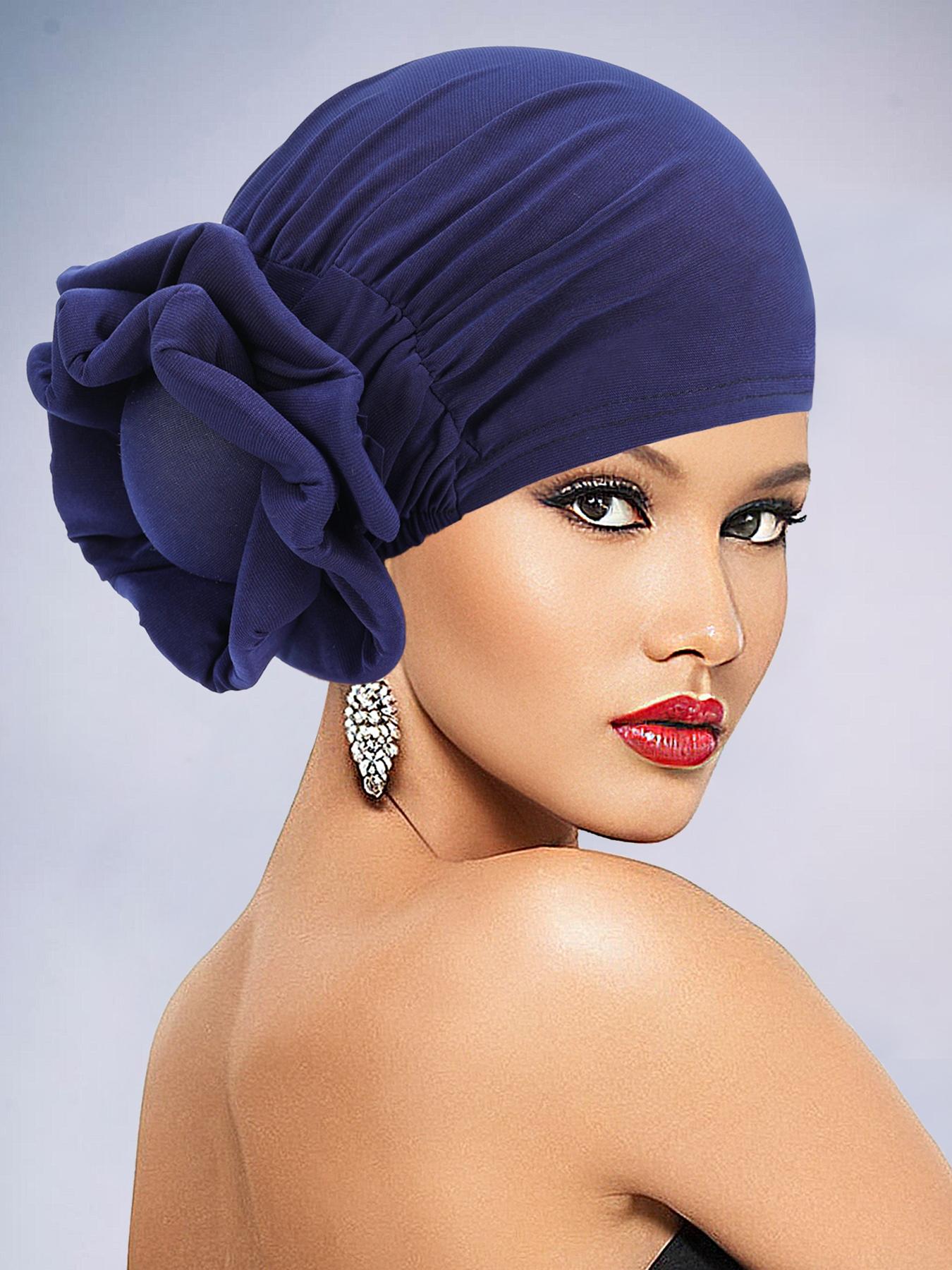 Women's Elegant Flower Design Turban Hat Trendy Breathable Head Wrap, Versatile African-inspired Turban for Daily Use Turban Hijab