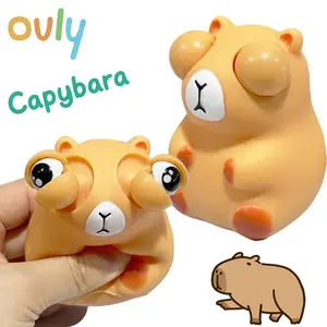 Ovly Squishy Stress Relief Toy Pop Eyes Capybara Squeeze Toy for Anxiety Relief Cute Kawaii Animal Stress Relief Toys Kids Gift
