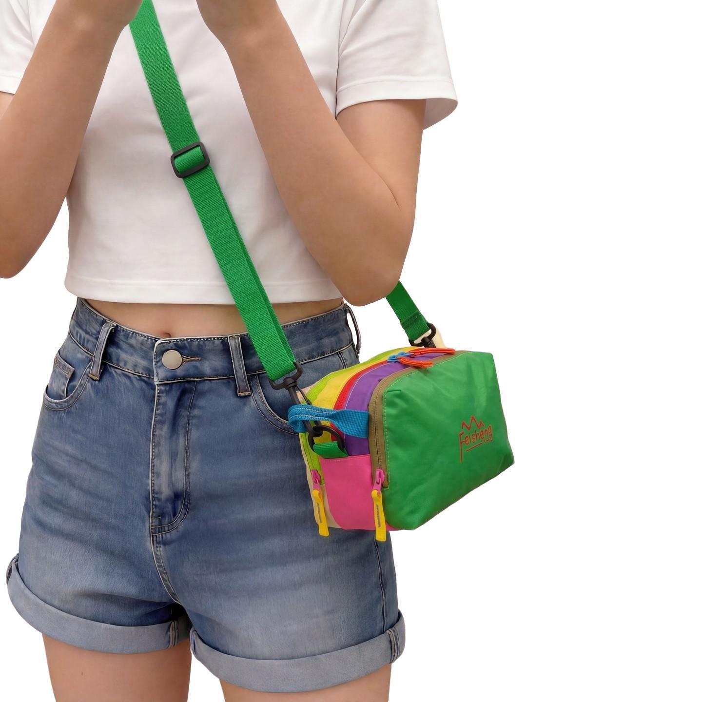 Dopamine Storage Bag, Multi-Layer Partition Crossbody Bag, Travel Makeup Organizer, Colorful Shoulder Bag, All-In-One Essentials Pack