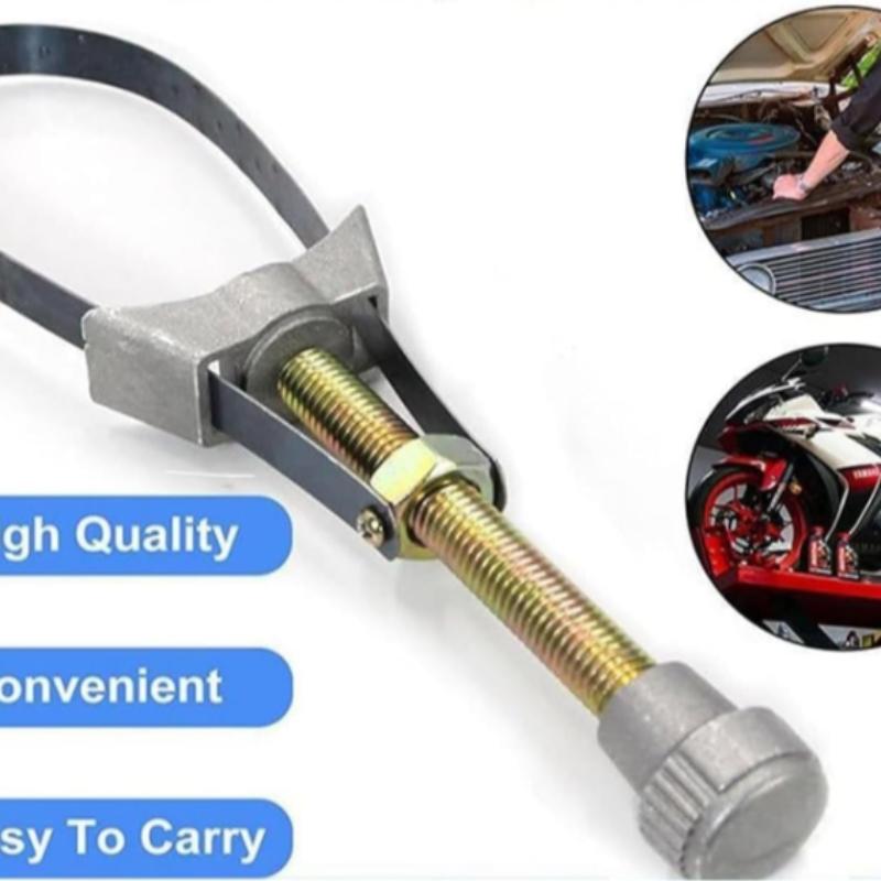 Multifunctional Adjustable Filter Core Wrench, Steel Belt Type, Oil Filter Removal Tool, Metal Working Parts, Machine Chain Disassembly Tool