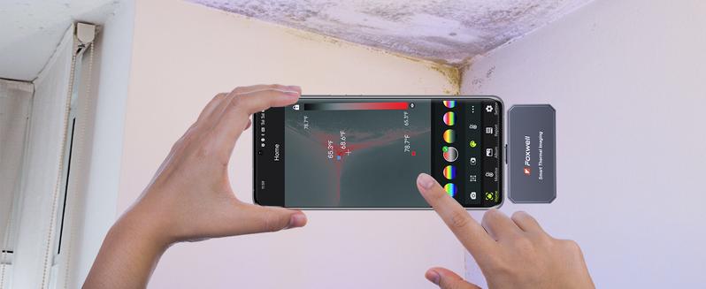 FOXWELL RT100 Thermal Camera for Android (USB-C) / iOS Smartphones, 256x192 Super IR Resolution Thermal Imaging Camera, -4°F to 1022°F Thermal Imager for Home/HVAC/Electrical/Plumbing/Automotive Inspection