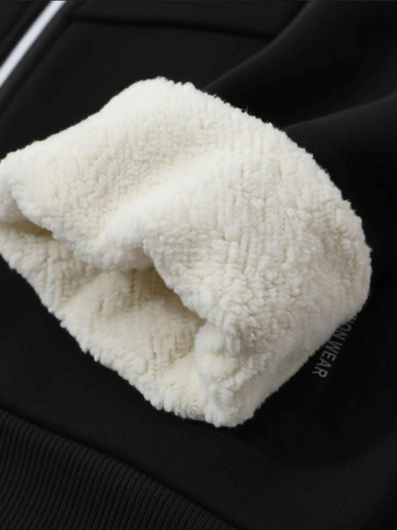 Otf Fleece-Lined Hoodie Zipper Sweatshirt, Street Graffiti Print Lamb Wool Warm Trendy Jacket, Casual Winter Fitted Outerwear, Hot Trending Hoodies