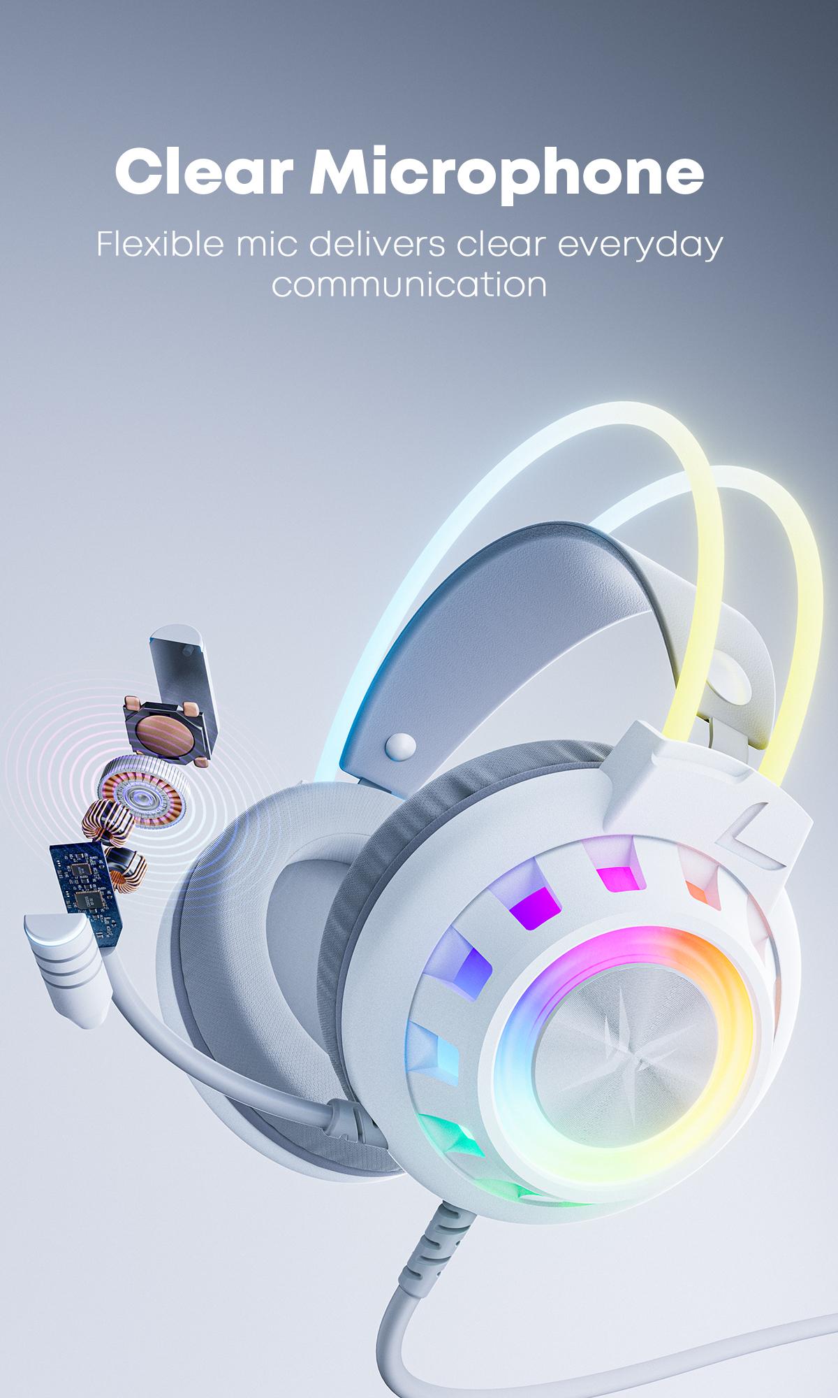 [New Upgrade] TAGRY TRONICX Upgraded G3 Wired PC Gaming Headset Gamer Gifts for him with 50mm Driver, ENC Microphone, USB-A Headset with 7.1 Surround Sound, Control Box for PC/PS5 Console/Switch Dock Mode  (Not Compatible with Xbox)