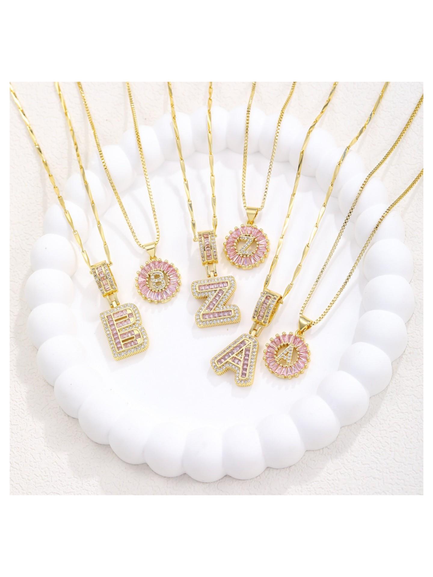 2-Piece Initial Pendant Necklace Set, 14k Adjustable Chain, Fashion Layered Jewelry, Perfect Gift for Women, All Seasons