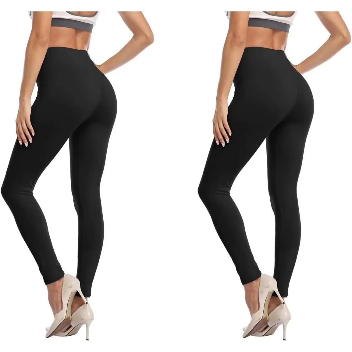 Women's Soft Full Length Leggings High Waist Ankle Length Leggings Pants Tights