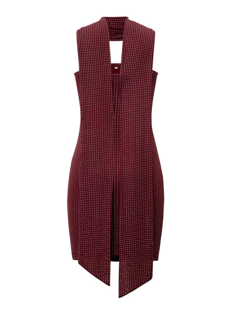 Fashion Elegant Sexy Halter Bodycon Dress, Slim-Fitting Sleeveless Short Dress, Plain Style for Women, Perfect for Parties and Events