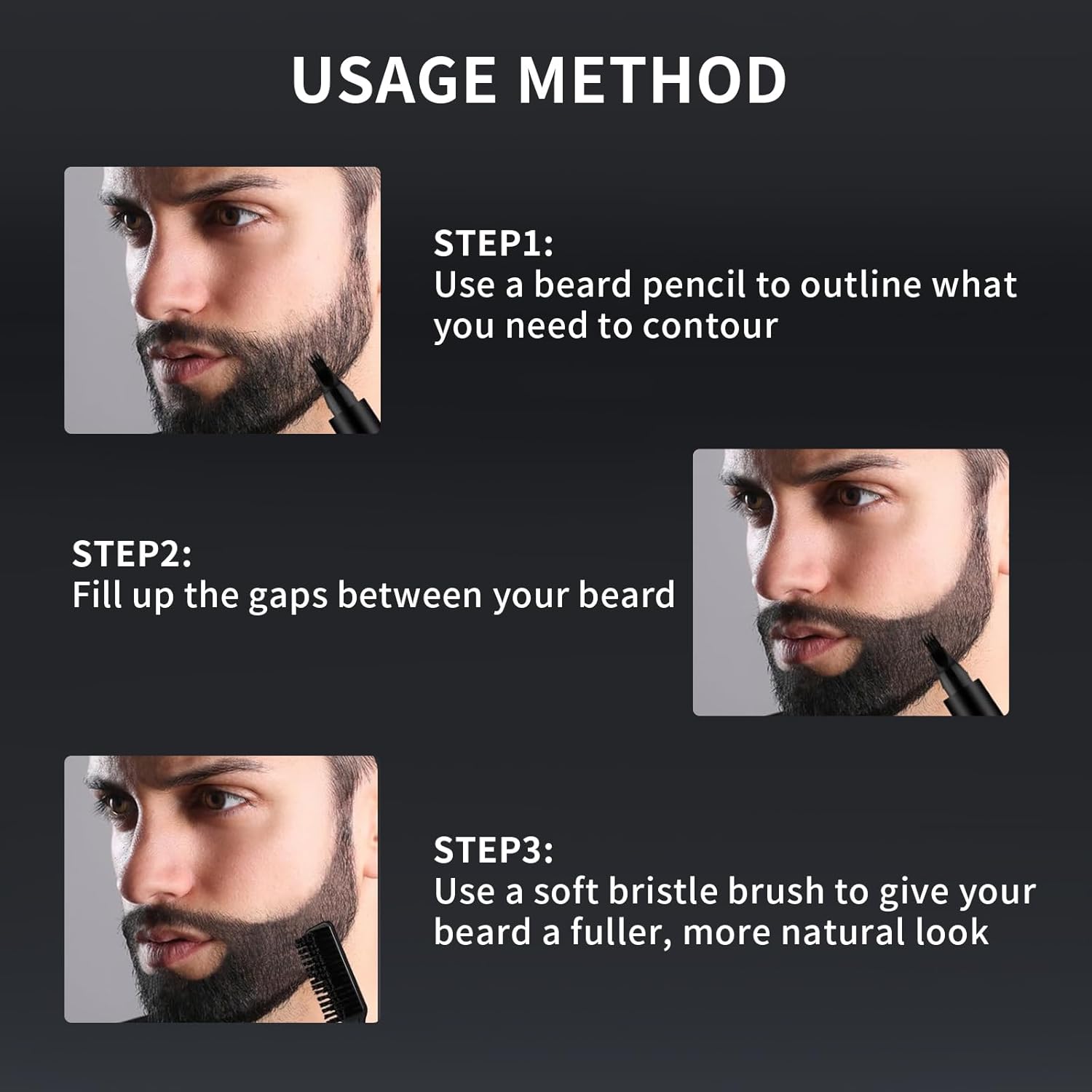 1PC Beard Pen Filler for Men – Waterproof, Sweatproof, Long-Lasting Beard & Hairline Filler – Natural Finish for Beard, Mustache, Scalp, Patch Cover – Includes Beard Brush – Ideal Gift for Father, Husband, Boyfriend Grooming Makeup Facial Lash Cosmetic