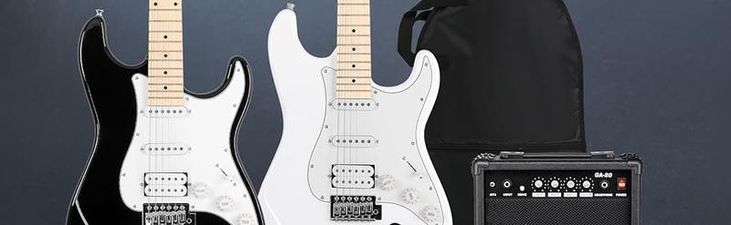 Glarry 39 Inch Electric Guitar Kit for Beginner, HSS Pickups 6 String Solid-Body Full Size Adults Electric Guitars W/Amplifier, Bag, Strap, Cable, Accessories - White Glarry 39 Inch Electric Guitar Kit for Beginner, HSS Pickups 6 String Solid-Body Full Size Adults Electric Guitars W/Amplifier, Bag, Strap, Cable, Accessories - White