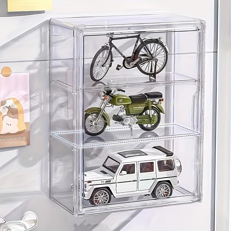 Portable Display Cabinet Organizer with Snap-On Lid, Transparent Acrylic Storage Box for Cosmetics, Toys, Jewelry, Collectibles
