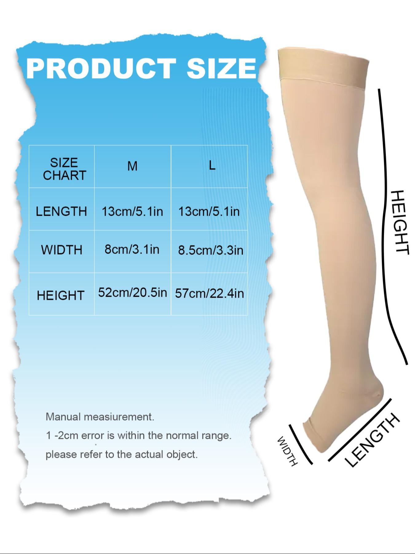 2 Pairs Knee Thigh High Compression Stockings Over the Knee for Women Men Long Socks 15 - 20 mmhg Circulation Socks Blood Flow Issues Running Pregnancy Sport Gym Compression Athletic Socks Medias para la Mujer Medical