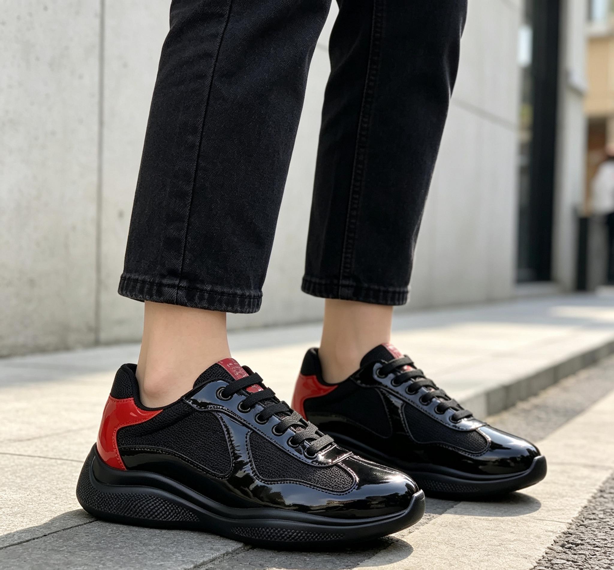 Unisex Low Top Mesh & Leather Platform Sneakers - Thick Platform, Cushioned Sole, Breathable, Lace-Up, Casual Wear Running Shoes (Multiple Trendy Colors), Athletic Running Trainers