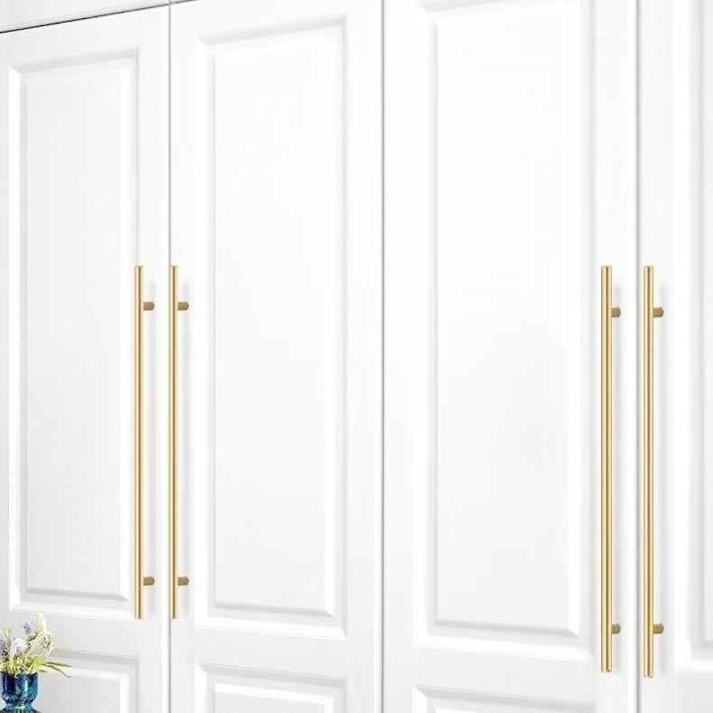 9/18pcs Gold Cabinet Handles, Wardrobe, Drawer, Kitchen Cabinet Handles, Stainless Steel Brushed Plated Handles, Powder Coated, Includes Installation Screws, Eas