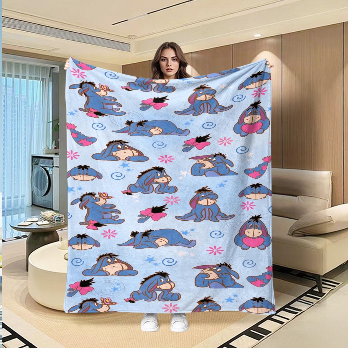 Soft Comfortable Printed Blanket, Office Nap Air Conditioning Blanket, Sofa Blanket, Autumn Winter Car Blanket, Hotel Couch Bed Camping Multi-Purpose Blanket