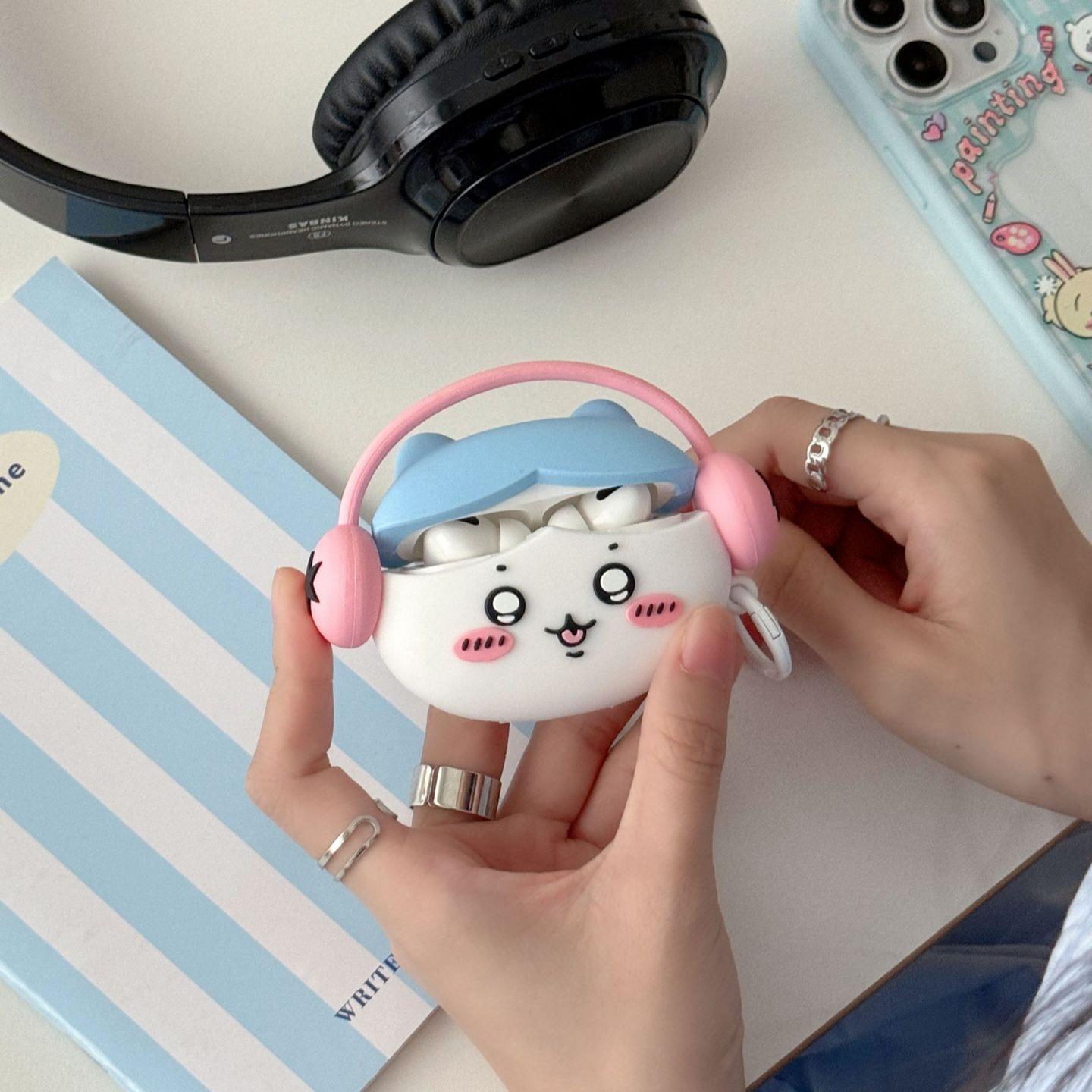 1 piece headphone hachiware headphone case,Cute wireless Bluetooth earphone case, drop resistant, durable and stylish accessory, suitable for AirPods pro3/1/2/3/4/pro/pro2(Different models may have different shapes), Impact Resistant, Protection