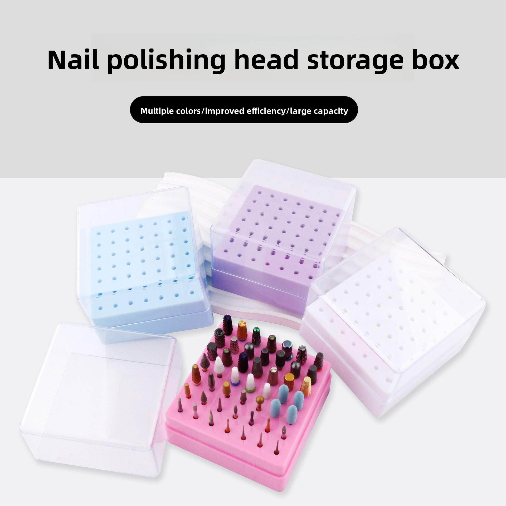 New Nail Polish Sanding Heads 49-Piece Box Display Stand Cleaning Dustproof Nail Art Display Box Storage Box Tool Organizer