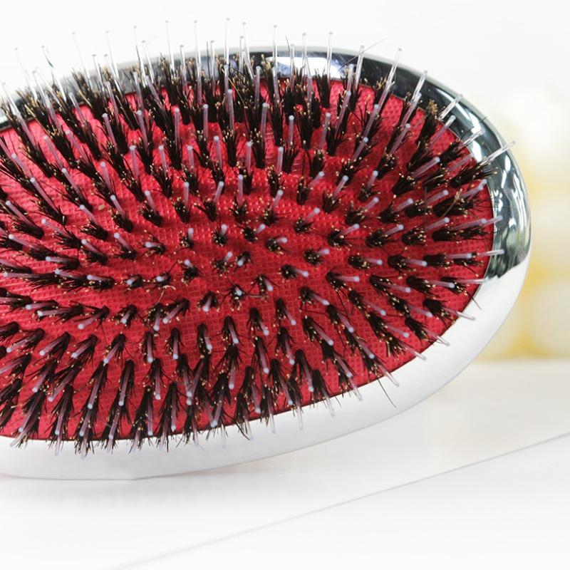 Luxury Pig Bristle Massage Comb, Four Color Options, Gold Silver Colors, Anti-Static Hair Brush, Styling Tool, Single Item