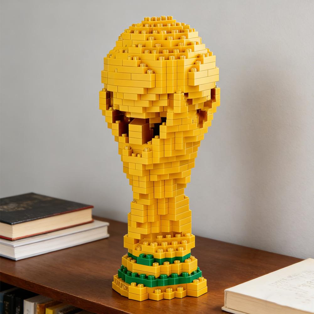Football Sports Hercules Cup Building Blocks Sports Trophy Football Match Trophy Surrounding Ornaments Toys Home Decoration Small Gifts