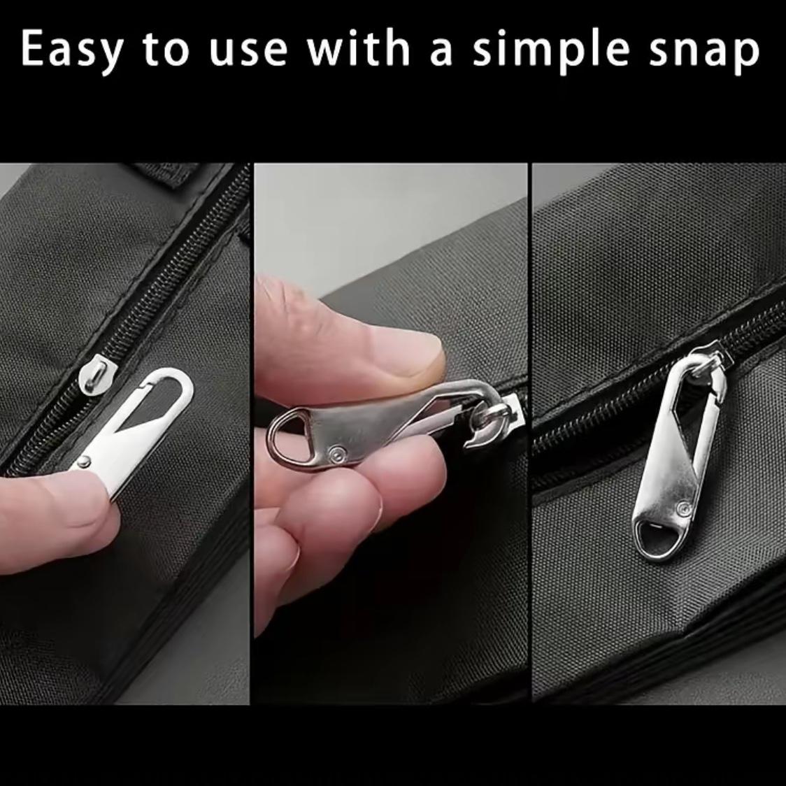 Zipper Pull Replacement,4 Counts Detachable Zipper Head, Reusable Versatile Zipper Pull for Travel Bags,Clothing,Backpacks,Boots,Wallets