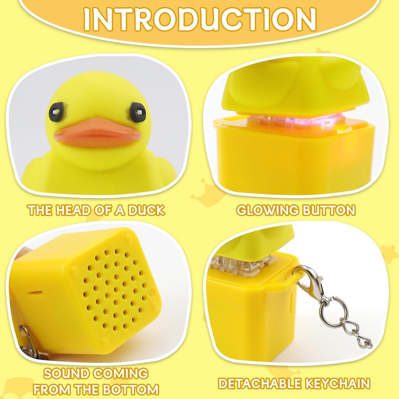 Quackey Fidget Toy Keychain, Quacking Duck Stress Reliever, Squeaky Anxiety Relief, Duck Keyboard Keycaps, Sensory Toys
