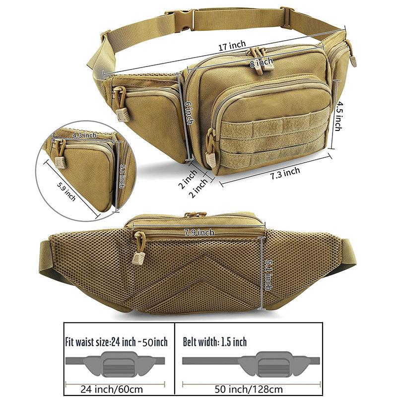 Outdoor Multifunctional Tactical Fanny Pack Invisible Cycling Running Sports Mountaineering Camping Anti-splashing Sports Fanny Pack