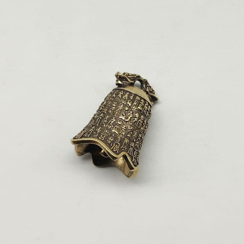 Vintage Brass Wind Chime Ornament, Mini Desktop Bell Decor, Traditional Chinese Metal Bell, Retro Classical Copper Bell, Tabletop Decoration